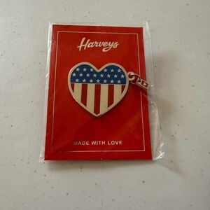 Harveys Patriotic Heart Enamel Charm - Red, White & Blue